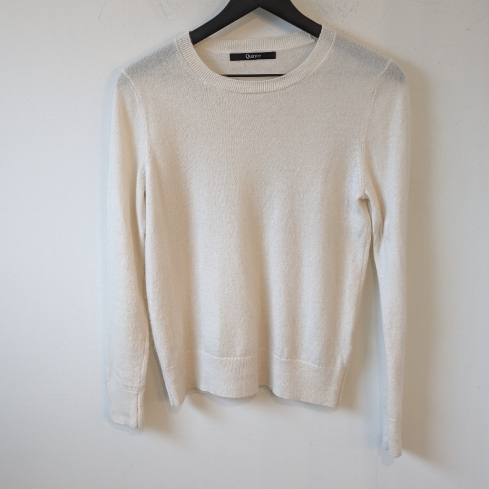 Quince Cream Crew Neck Sweater